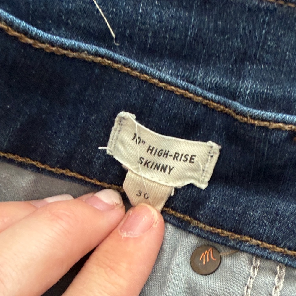 Madewell High-Rise Skinny Jeans - Dark Blue Denim